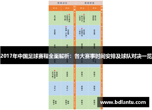 2017年中国足球赛程全面解析：各大赛事时间安排及球队对决一览